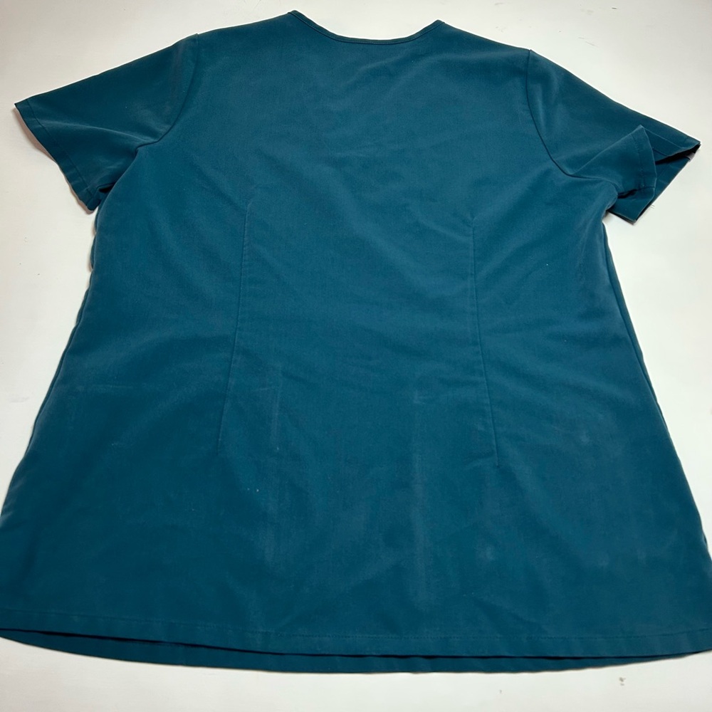 Figs Scrubs Top Womens S Teal Casma Three Pocket V Neck Technical Collection - Picture 3 of 10